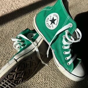 Converse Green High-Tops with White Accents